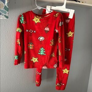 Festive Red Holiday Pajama Set great condition worn once